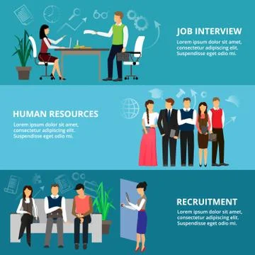 Concepts of job interview, human resources and recruitment Stock Illustration
