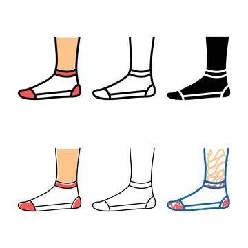 Concepts low cut sock color icon vector isolated Stock Illustration