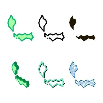 Concepts malaysia on map icon vector outline Stock Illustration