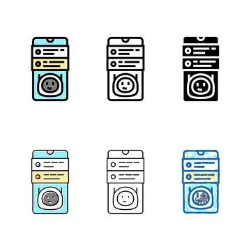 Concepts mobile chat bot color icon vector Stock Illustration