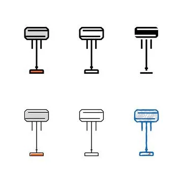 Concepts modern table lamp color icon vector Stock Illustration