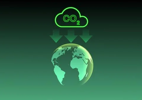 Concepts of net zero emission on the earth Stock Illustration