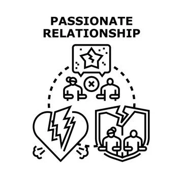 Concepts of passionate relationship problems and breakdown Stock Illustration