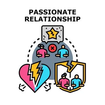 Concepts of passionate relationship problems and breakdown Stock Illustration