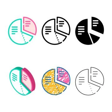Concepts pie chart marketing analysis color icon vector Stock Illustration