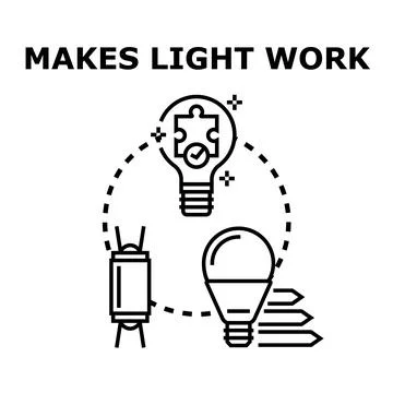 Concepts for problem solving and bright ideas Stockillustratie