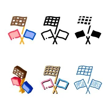 Concepts racing flags color icon vector Stock Illustration