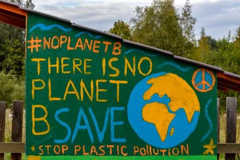 Concepts to save the environment on the wall. There is no planet B. Save the Stock Photos