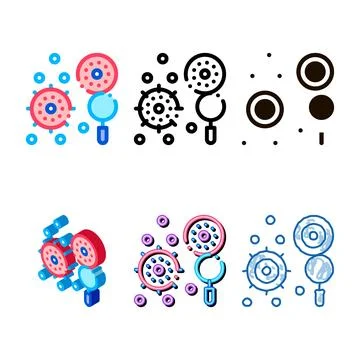 Concepts searching pathogen element vector thin line icon 库存插图