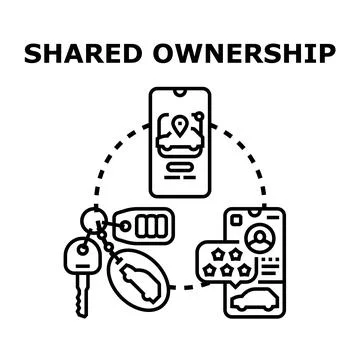 Concepts for shared ownership carpooling and mobility services Stock Illustration