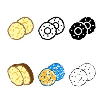 Concepts slices cut pineapple color icon vector Stock Illustration