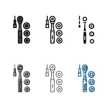 Concepts socket wrench tool color icon vector Stock Illustration