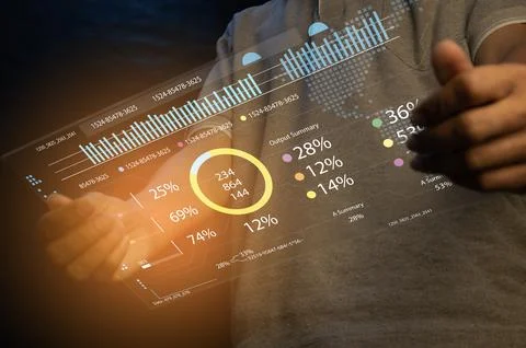Concepts of statistical data processing and analysis Stock Photos