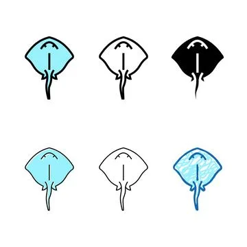 Concepts stingray ocean color icon vector Stock Illustration