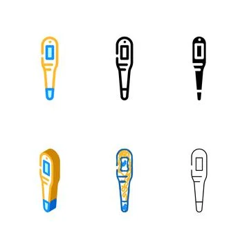 Concepts thermometer electronic device color icon vector Stock Illustration