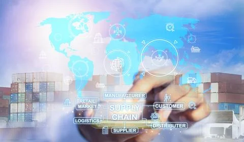 Concepts of transportation technology and systematic transportation control Stock Photos