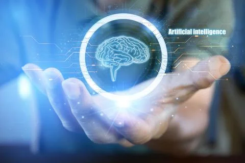 Concepts of use and development of artificial intelligence Stock Photos