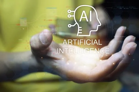 Concepts of using AI systems and system control, Industry 5.0 Stock Photos