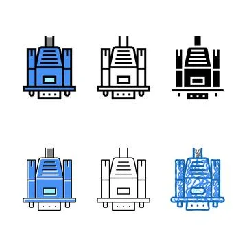 Concepts vga computer monitor cable color icon vector Illustrazione stock