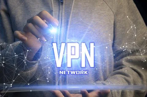 Concepts Virtual Private Network, VPN, Data Encryption, IP Substitution Stock Photos