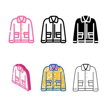 Concepts wool jacket outerwear female color icon vector Stock Illustration