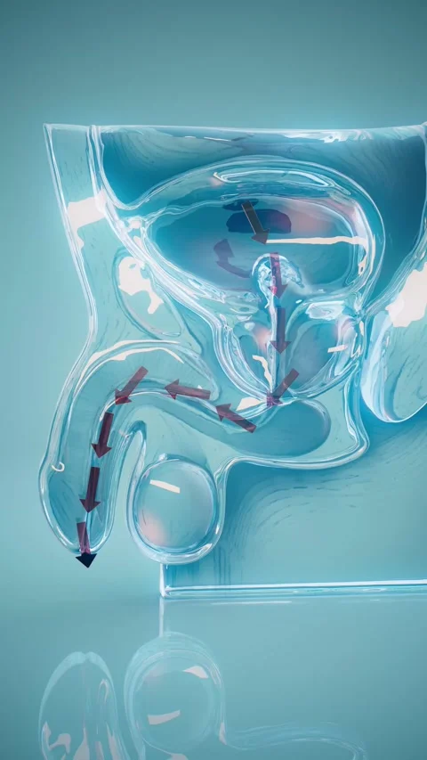 Conceptual 3D animation of bladder anatomy and urine flow Stock Footage 337870287