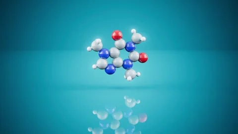 Conceptual 3D animation of a caffeine molecule Stock Footage 331769138