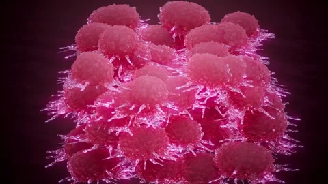 Conceptual 3D animation of cancer cell duplication and tumor growth Stock Footage 345115207