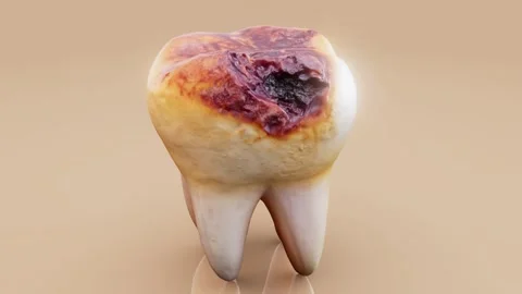 Conceptual 3D animation of a decayed tooth Stock Footage 321275551