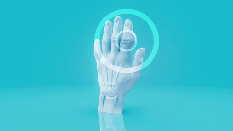 Conceptual 3D Animation of Gout in Finger Joint and Inflammation Stock Footage 317532966