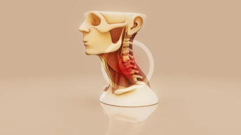 Conceptual 3D Animation of Neck Strain, Muscle Pain and Inflammation Stock Footage 317533028