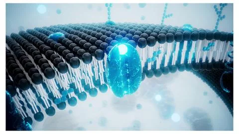 Conceptual 3D illustration of a cell membrane Stock Illustration