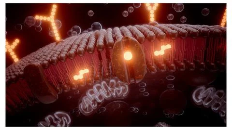 Conceptual 3D illustration of a cell membrane Stock Illustration