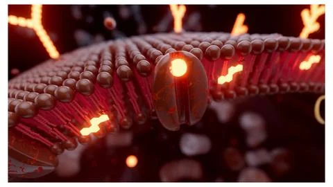 Conceptual 3D illustration of a cell membrane Stock Illustration