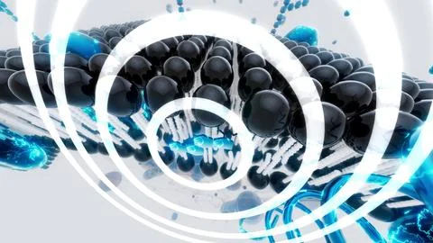 Conceptual 3D illustration of a cell membrane with a zoom on cholesterol mole Stock Illustration
