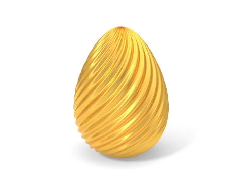 Conceptual 3d illustration of golden easter egg. Illustrazione stock