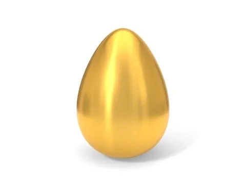 Conceptual 3d illustration of golden easter egg. Stock Illustration