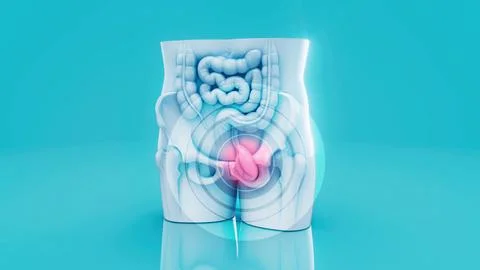 Conceptual 3D illustration of a human hernia Stock Illustration