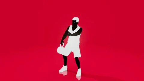 Conceptual 3D illustration of a man training with a kettlebell Stock Illustration