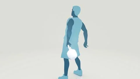 Conceptual 3D illustration of a man training with a kettlebell Stock Illustration