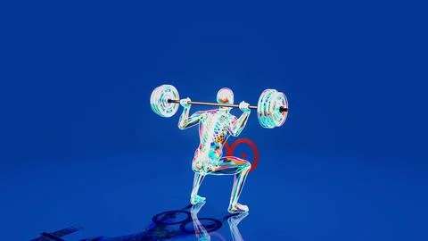 Conceptual 3D illustration of a man's doing squats Stock Illustration