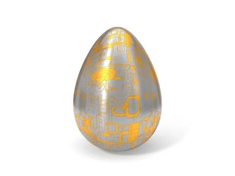 Conceptual 3d illustration of technological easter egg. Stock Illustration