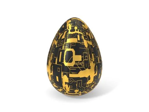 Conceptual 3d illustration of technological easter egg. Illustrazione stock