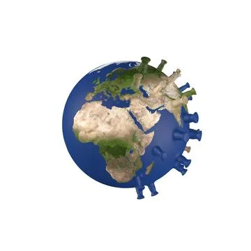Conceptual 3D illustration on the theme of the capture of the planet by the C Stock Illustration