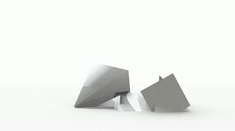 Conceptual 3d rectangular shapes melting Stock Footage 20635449