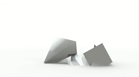 Conceptual 3d rectangular shapes melting Stock Footage 21845011