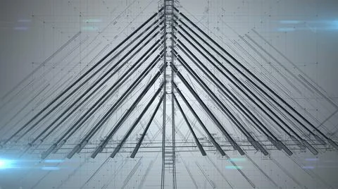 Conceptual 3D render of architect engineering design weight and load structure Ilustración de archivo