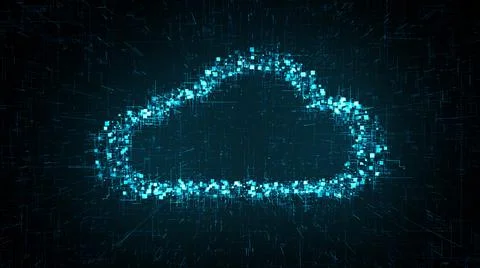 Conceptual 3D render of cloud computing artificial intelligence AI  Stock Illustration