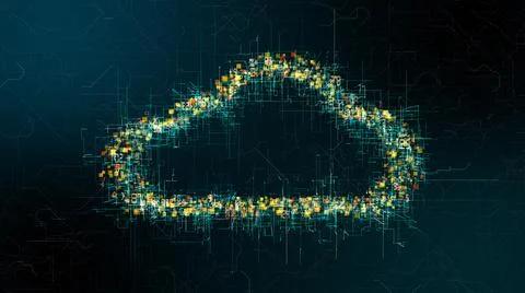 Conceptual 3D render of cloud computing artificial intelligence AI  스톡 일러스트