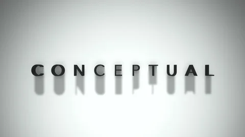 Conceptual 3D title animation matte black text on a white background Stock Footage 300716239
